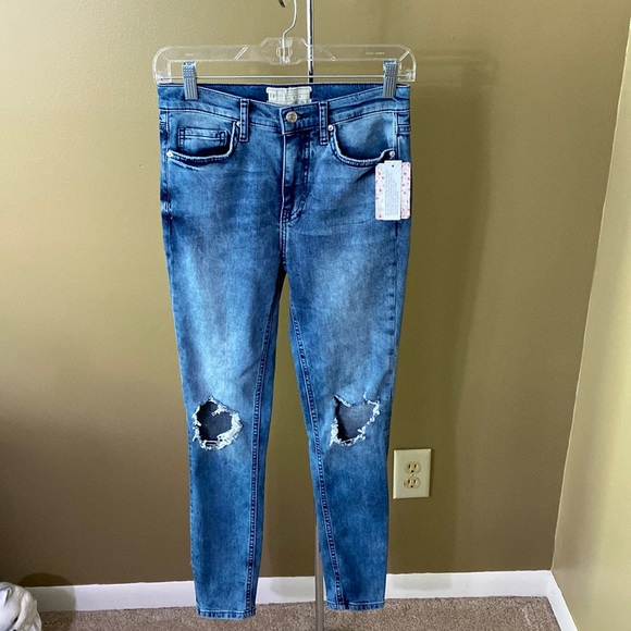 Free People High Rise Busted Skinny Jeans - Picture 2 of 6